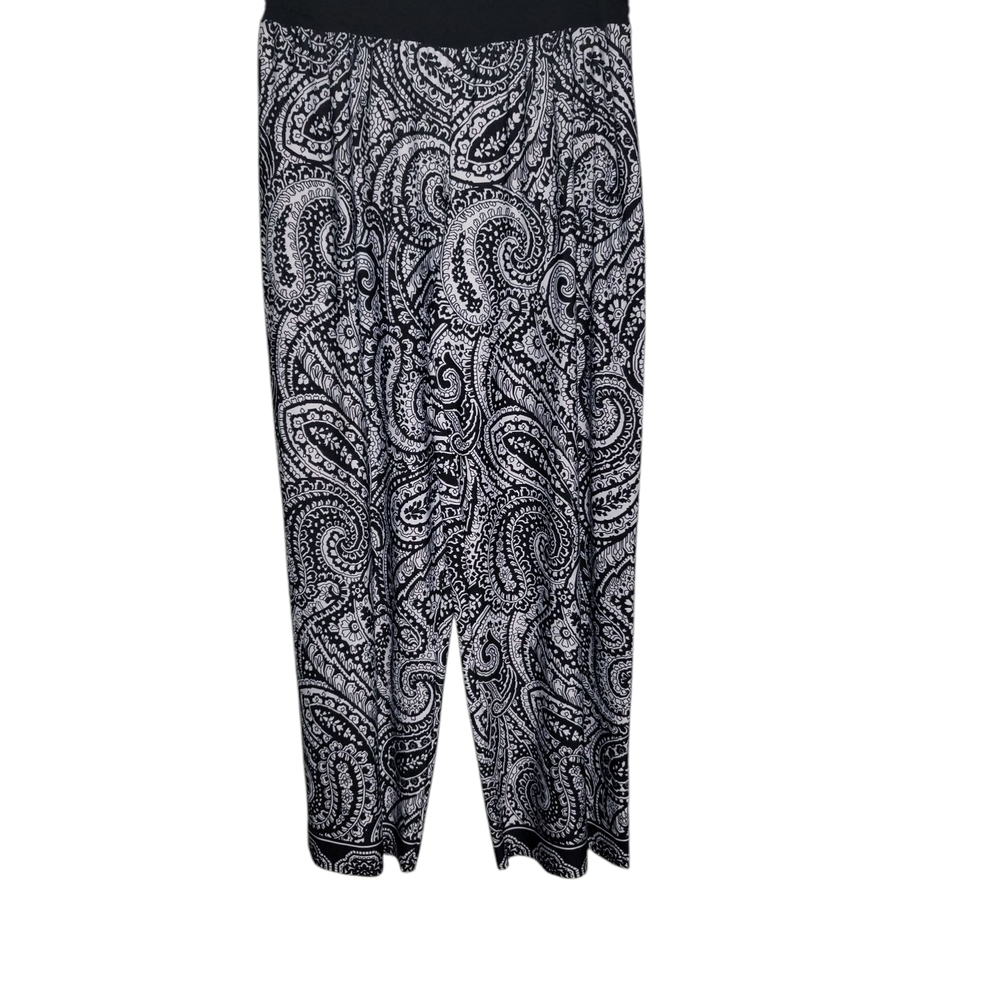 Black and White Paisley Print Pants